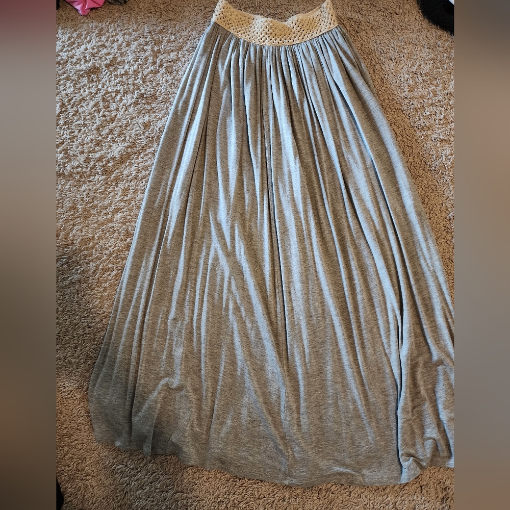 Light gray maxi skirt